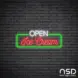 Open Ice cream V1 Neon Sign_Black Brick_Mockup_Transparent