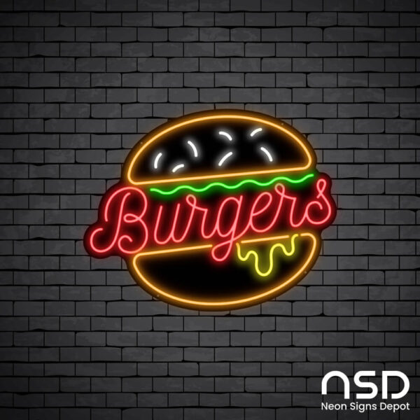Yummy Burgers Neon Sign_Black Brick_Mockup_Black Yummy Burgers Neon Sign_Black Brick_Mockup_Black