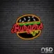 Yummy Burgers Neon Sign_Black Brick_Mockup_Black