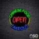 Chinese Food Open Take Out Neon Sign_Black Brick_Mockup_Black
