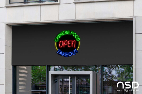 Chinese Food Open Take Out Neon Sign_Black_Mockup_Template02 Chinese Food Open Take Out Neon Sign_Black_Mockup_Template02