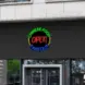 Chinese Food Open Take Out Neon Sign_Black_Mockup_Template02