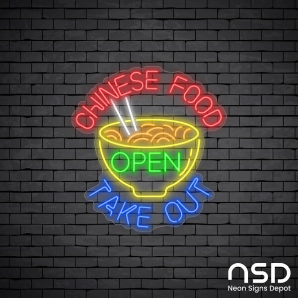 Chinese Food Open Take Out V2 Neon Sign_Black Brick_Mockup_Transparent Chinese Food Open Take Out V2 Neon Sign_Black Brick_Mockup_Transparent