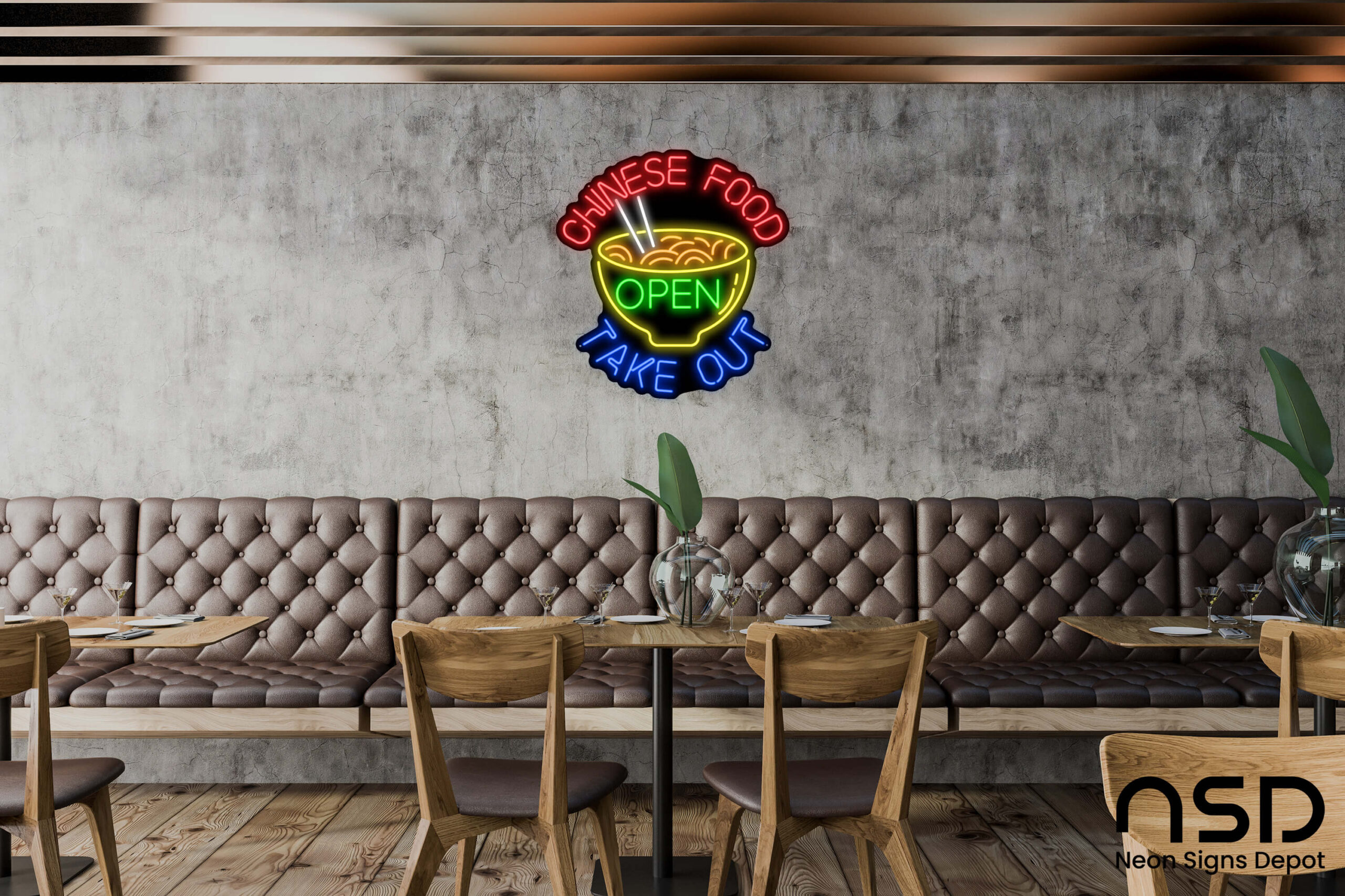 Chinese Food Open Take Out V2 Neon Sign neon sign