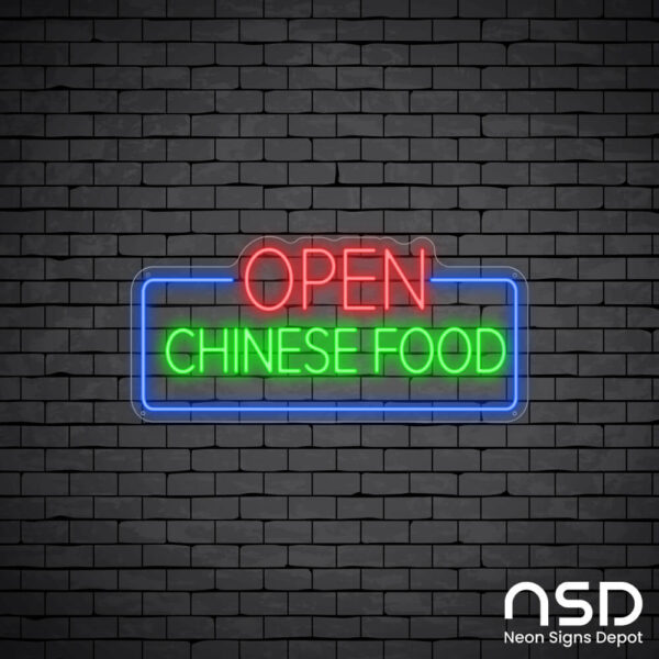 Chinese Food Open V4 Neon Sign_Black Brick_Mockup_Transparent Chinese Food Open V4 Neon Sign_Black Brick_Mockup_Transparent
