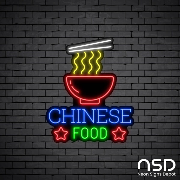 Chinese Food V12 Neon Sign_Black Brick_Mockup_Black Chinese Food V12 Neon Sign_Black Brick_Mockup_Black