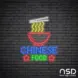 Chinese Food V12 Neon Sign_Black Brick_Mockup_Transparent