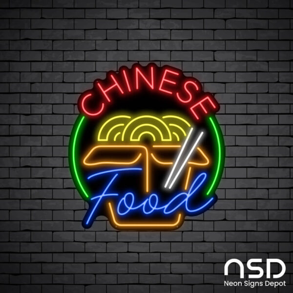 Chinese Food V5 Neon Sign_Black Brick_Mockup_Black Chinese Food V5 Neon Sign_Black Brick_Mockup_Black