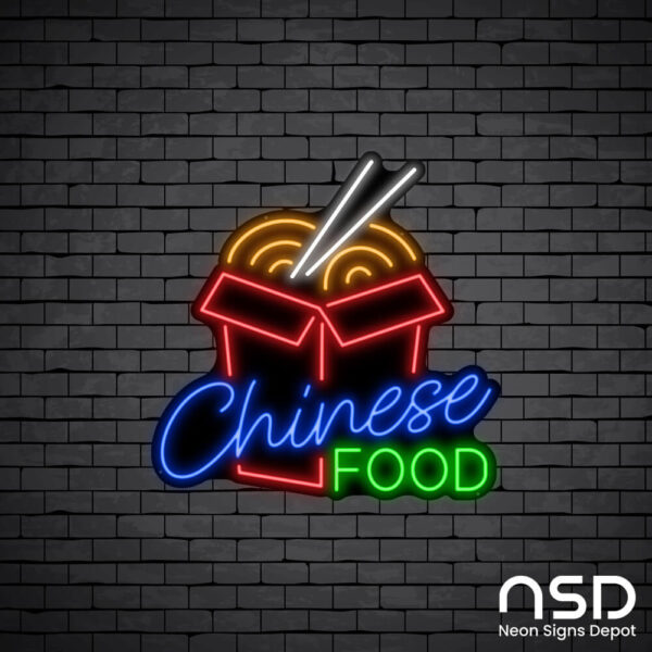 Chinese Food V9 Neon Sign_Black Brick_Mockup_Black Chinese Food V9 Neon Sign_Black Brick_Mockup_Black