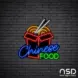 Chinese Food V9 Neon Sign_Black Brick_Mockup_Black