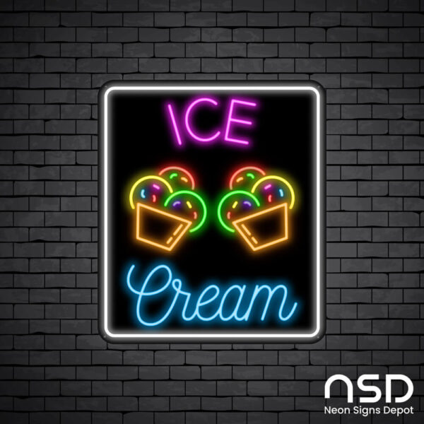 Ice cream V11 Neon Sign_Black Brick_Mockup_Black Ice cream V11 Neon Sign_Black Brick_Mockup_Black