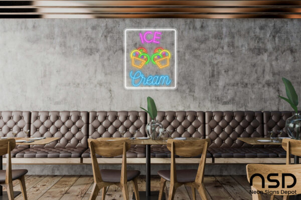 Ice cream V11 Neon Sign_Transparent_Mockup_Template01 Ice cream V11 Neon Sign_Transparent_Mockup_Template01