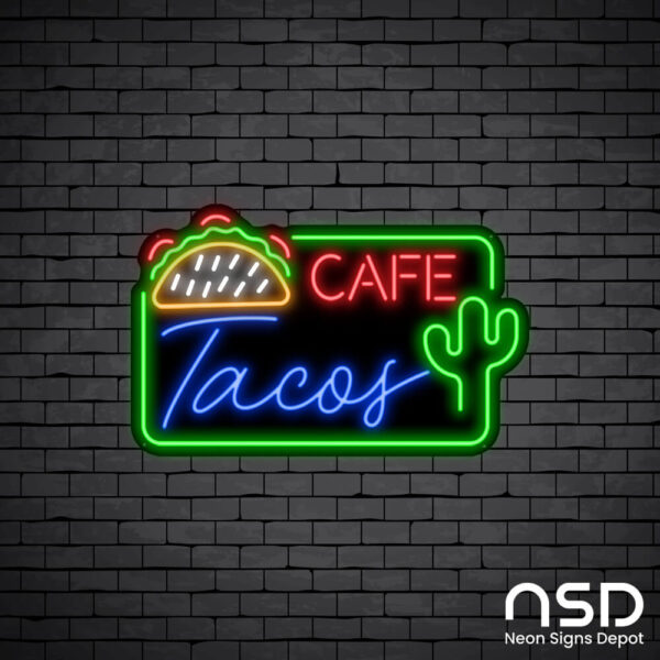 Mexican Cafe Tacos Neon Sign_Black Brick_Mockup_Black Mexican Cafe Tacos Neon Sign_Black Brick_Mockup_Black