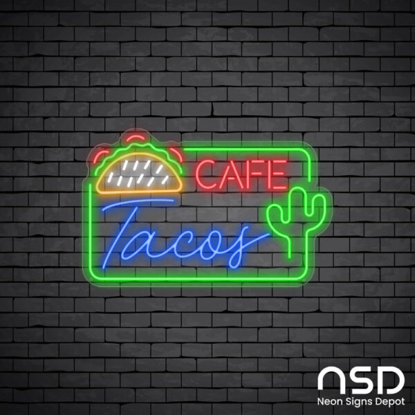 Mexican Cafe Tacos Neon Sign_Black Brick_Mockup_Transparent Mexican Cafe Tacos Neon Sign_Black Brick_Mockup_Transparent