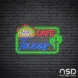 Mexican Cafe Tacos Neon Sign_Black Brick_Mockup_Transparent