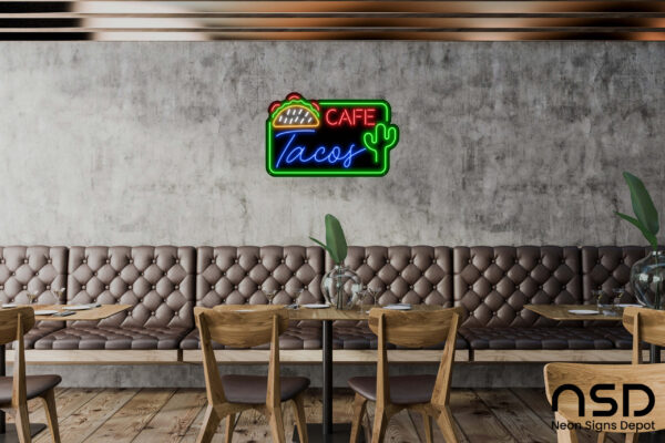 Mexican Cafe Tacos Neon Sign