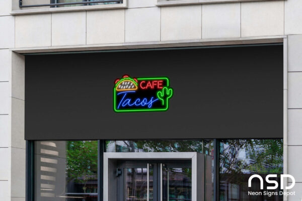 Mexican Cafe Tacos Neon Sign_Black_Mockup_Template02 Mexican Cafe Tacos Neon Sign_Black_Mockup_Template02