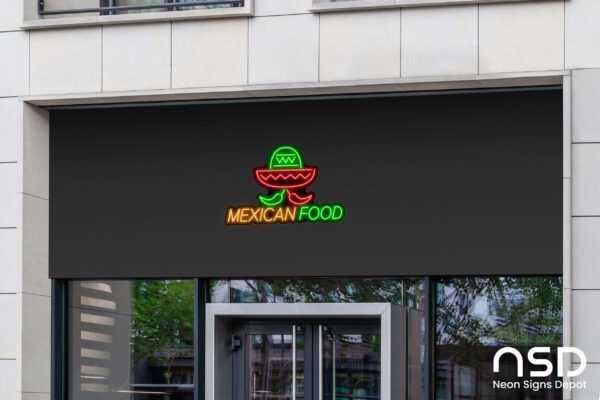 Mexican Food Neon Sign_Black_Mockup_Template02 Mexican Food Neon Sign_Black_Mockup_Template02