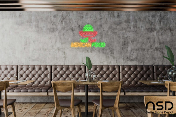 Mexican Food Neon Sign_Transparent_Mockup_Template01 Mexican Food Neon Sign_Transparent_Mockup_Template01