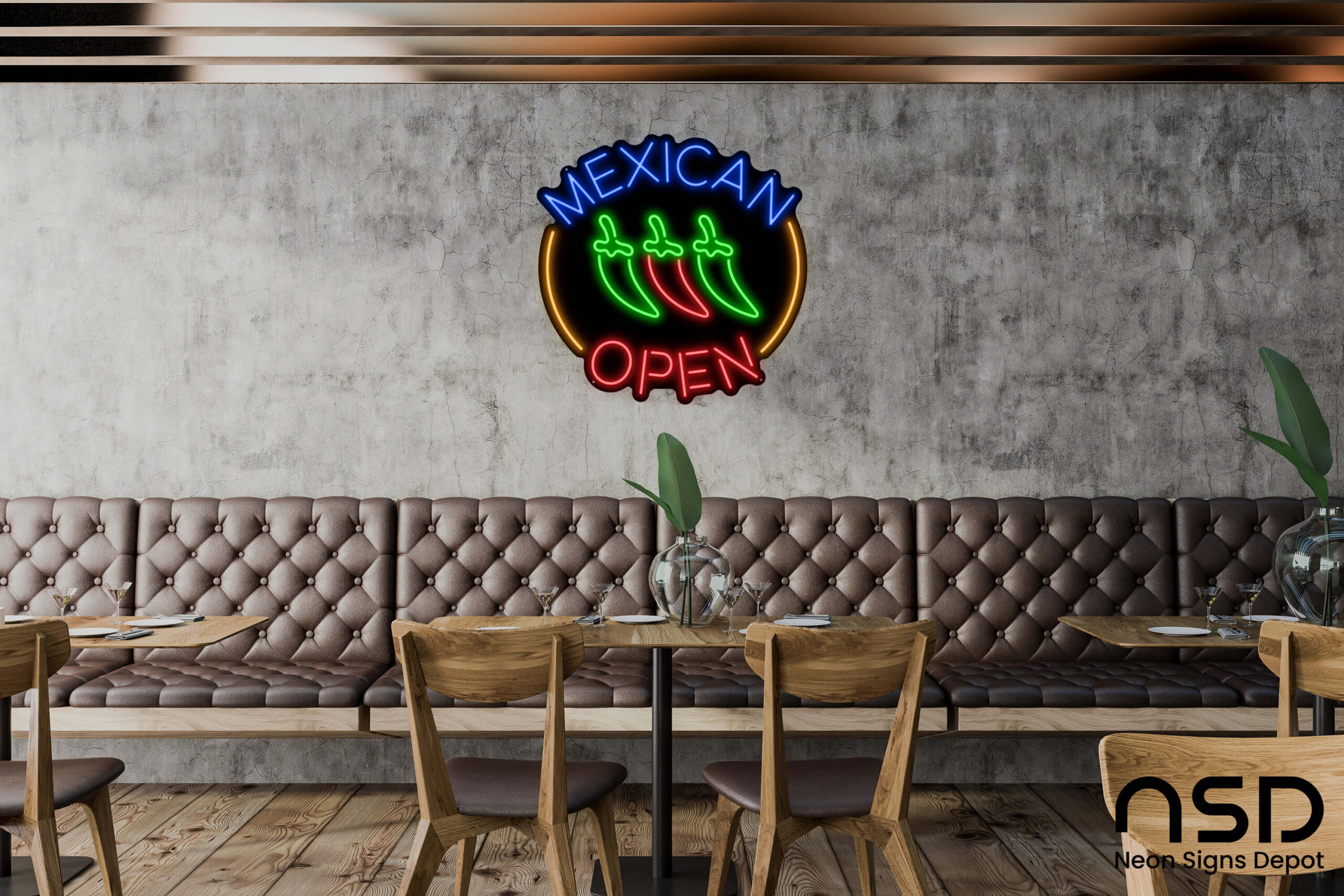 Mexican Food Open V2 Neon Sign neon sign