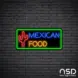 Mexican Food V4 Neon Sign_Black Brick_Mockup_Black