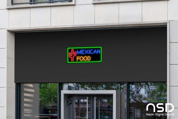 Mexican Food V4 Neon Sign_Black_Mockup_Template02 Mexican Food V4 Neon Sign_Black_Mockup_Template02