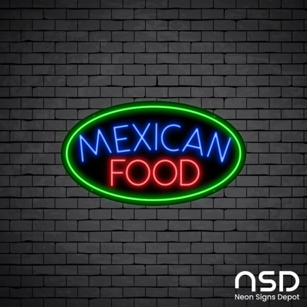 Mexican Food V8 Neon Sign_Black Brick_Mockup_Black Mexican Food V8 Neon Sign_Black Brick_Mockup_Black