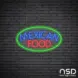 Mexican Food V8 Neon Sign_Black Brick_Mockup_Transparent