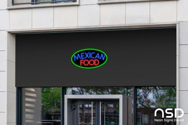 Mexican Food V8 Neon Sign_Black_Mockup_Template02 Mexican Food V8 Neon Sign_Black_Mockup_Template02