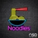 Noodles V4 Neon Sign_Black Brick_Mockup_Black