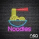 Noodles V4 Neon Sign_Black Brick_Mockup_Transparent