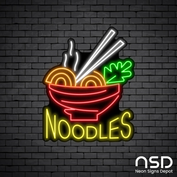 Noodles V8 Neon Sign_Black Brick_Mockup_Black Noodles V8 Neon Sign_Black Brick_Mockup_Black
