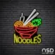 Noodles V8 Neon Sign_Black Brick_Mockup_Black