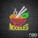 Noodles V8 Neon Sign_Black Brick_Mockup_Transparent