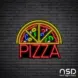 Pizza V4 Neon Sign_Black Brick_Mockup_Black
