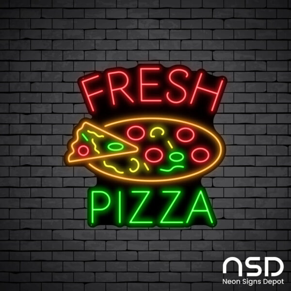 Fresh Pizza Neon Sign_Black Brick_Mockup_Black Fresh Pizza Neon Sign_Black Brick_Mockup_Black