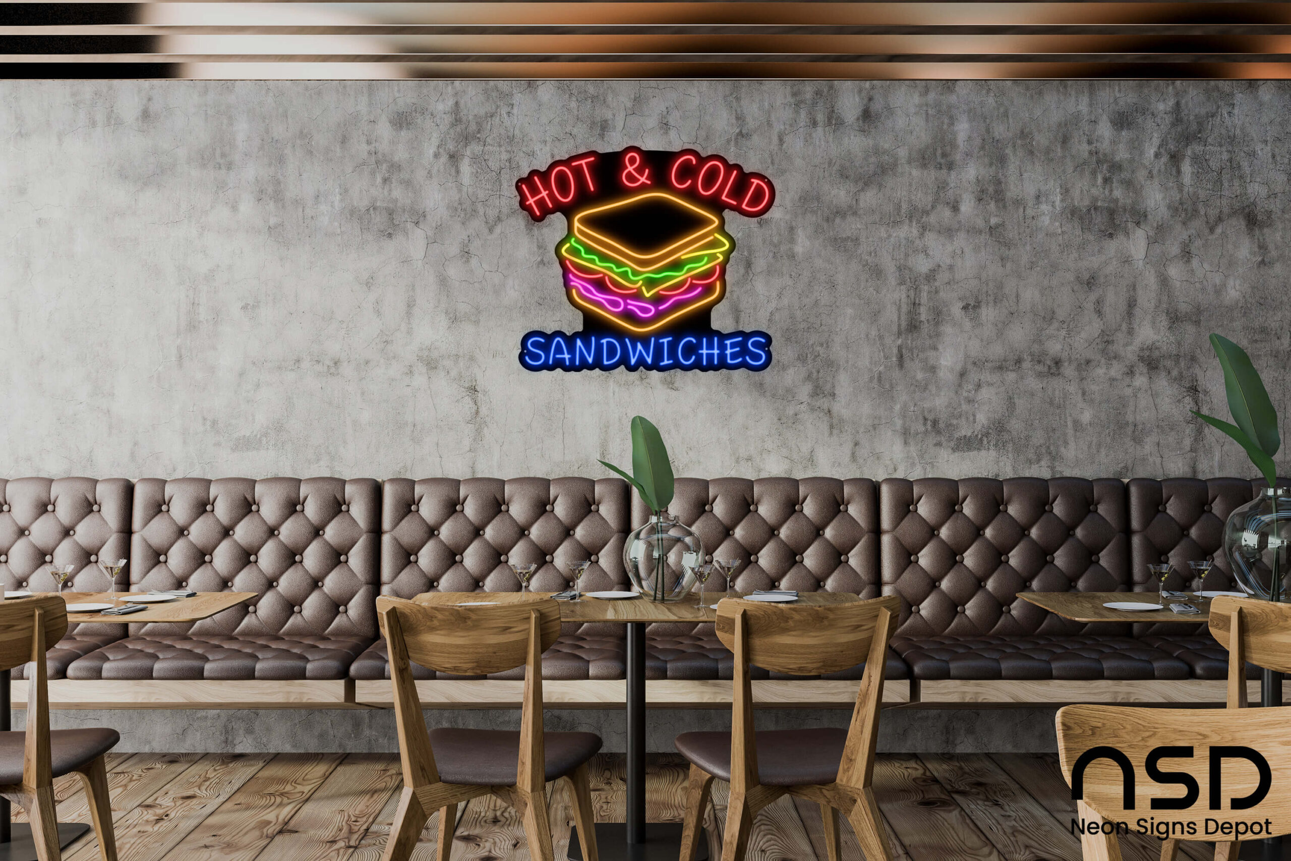 Hot & Cold Sandwiches Neon Sign neon sign