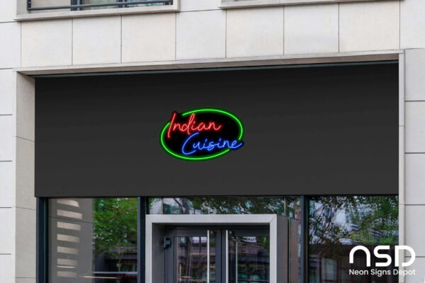 Indian Cuisine V2 Neon Sign_Black_Mockup_Template02 Indian Cuisine V2 Neon Sign_Black_Mockup_Template02