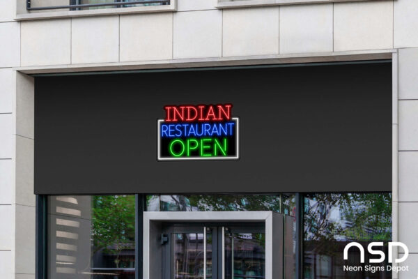 Indian Restaurant Open Neon Sign_Black_Mockup_Template02 Indian Restaurant Open Neon Sign_Black_Mockup_Template02