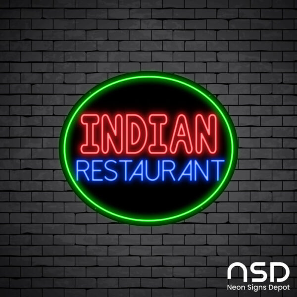 Indian Restaurant V4 Neon Sign_Black Brick_Mockup_Black Indian Restaurant V4 Neon Sign_Black Brick_Mockup_Black