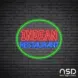 Indian Restaurant V4 Neon Sign_Black Brick_Mockup_Transparent