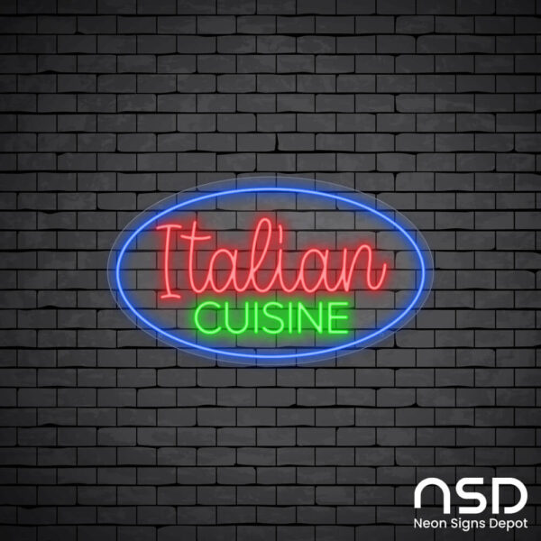 Italian Cuisine V3 Neon Sign_Black Brick_Mockup_Transparent Italian Cuisine V3 Neon Sign_Black Brick_Mockup_Transparent
