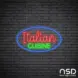 Italian Cuisine V3 Neon Sign_Black Brick_Mockup_Transparent
