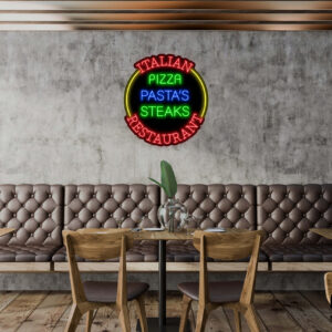 Italian Pizza Pasta's Steak's Restaurant Neon Sign