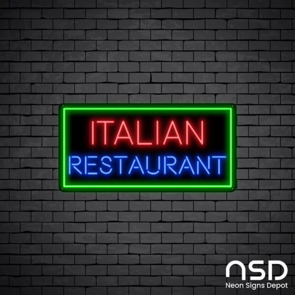Italian Restaurant V3 Neon Sign_Black Brick_Mockup_Black Italian Restaurant V3 Neon Sign_Black Brick_Mockup_Black
