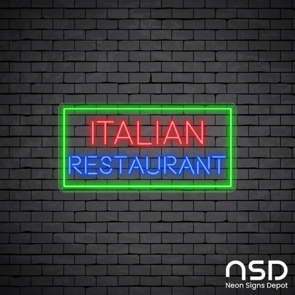 Italian Restaurant V3 Neon Sign_Black Brick_Mockup_Transparent Italian Restaurant V3 Neon Sign_Black Brick_Mockup_Transparent
