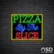 Pizza By The Slice Neon Sign_Black Brick_Mockup_Black