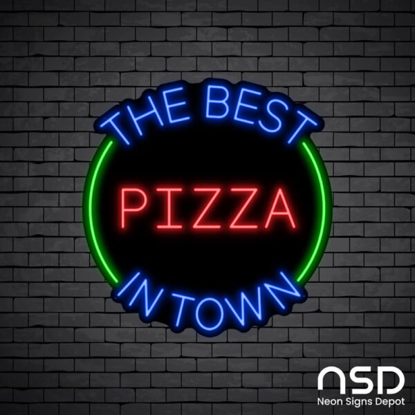 The Best Pizza In Town Neon Sign_Black Brick_Mockup_Black The Best Pizza In Town Neon Sign_Black Brick_Mockup_Black