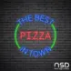 The Best Pizza In Town Neon Sign_Black Brick_Mockup_Transparent