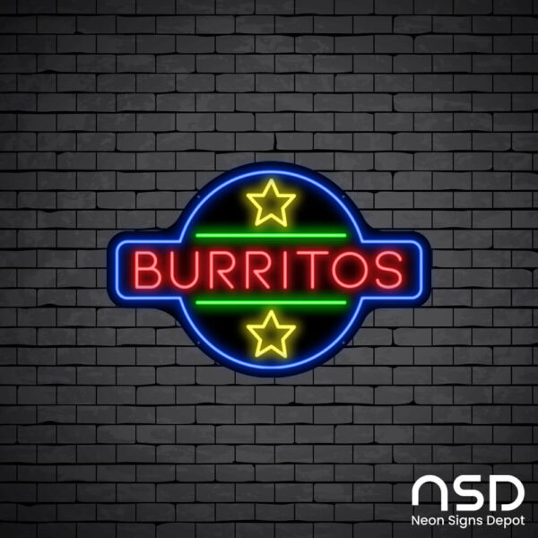 Burritos V8 Neon Sign_Black Brick_Mockup_Black Burritos V8 Neon Sign_Black Brick_Mockup_Black